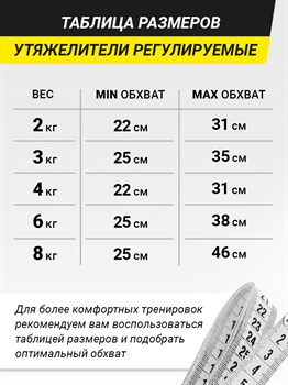 Утяжелители SPR регулируемые 2 шт по 4 кг - фото 7718