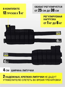 Утяжелители SPR регулируемые 2 шт по 6 кг - фото 7726 Утяжелители SPR регулируемые 2 шт по 6 кг - фото 7726