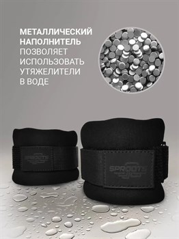 Утяжелители неопреновые Sproots 0,5 кг (черные) - фото 8057