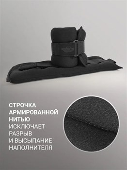 Утяжелители неопреновые Sproots 1 кг (черные) - фото 8071