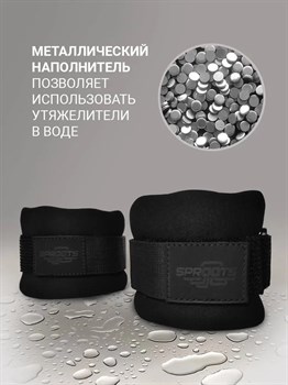 Утяжелители неопреновые Sproots 2 кг (черные) - фото 8081
